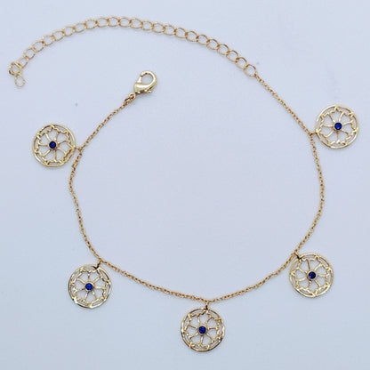 Dainty Blue Sparkle Flexible Anklet