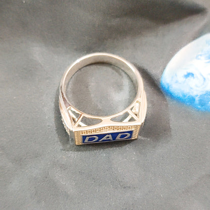 For The Love of Dad - Blue Enamel Ring