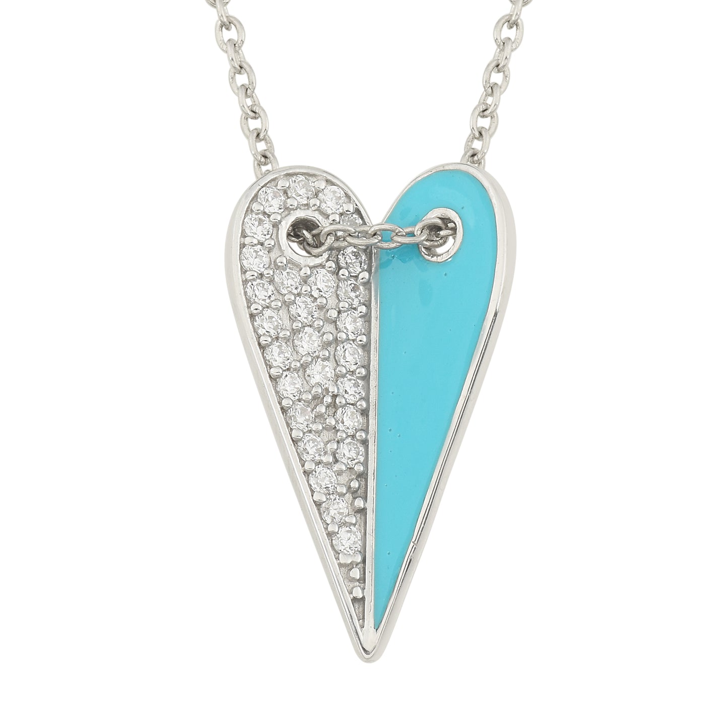 Cheerful Blue Heart Necklace