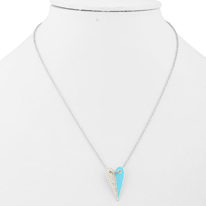 Cheerful Blue Heart Necklace