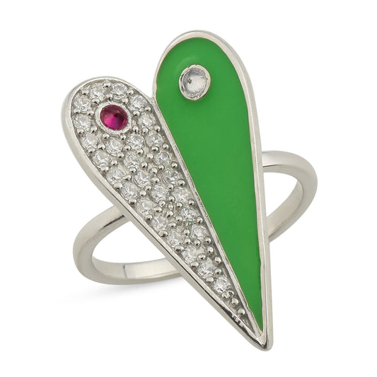 Go Green Heart Ring